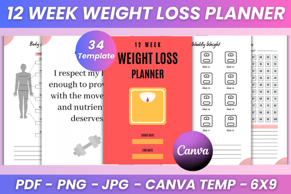 12 Week Weight Loss Planner Kdp Interior