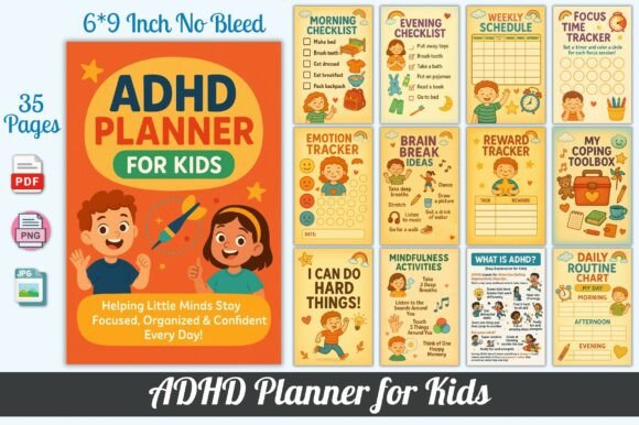 ADHD Planner for Kids – A Fun Focused Printable Planner to Help Children Build Routines
