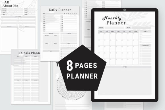 Editable Daily, Weekly, Monthly Planner Bundle – Organize Your Life with Customizable Templates