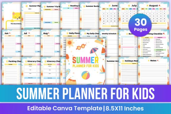 Printable Summer Planner for Kids 2025