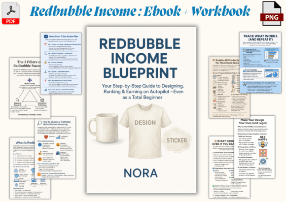 Redbubble POD Income Ebook Workbook: A Beginner’s Guide to Turning Creativity into Passive Income